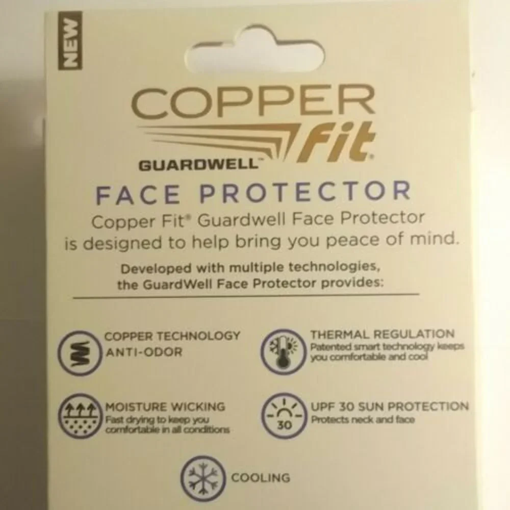 Copper Fit Guardwell Face Protector Breathable Secure Mask Blue Youth 8+